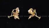 18K Yellow Gold Flower Design Non-Pierced Earrings With Pearls, 4.5 Grams