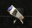 14K White Gold Ring With Blue Star Sapphire, 7.2 Grams