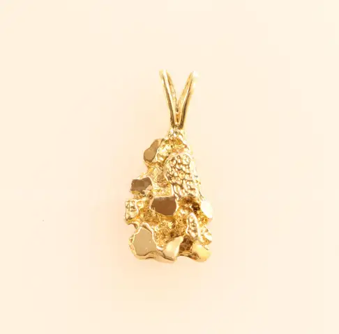 14K Yellow Gold Nugget Design Pendant, 2.4 Grams