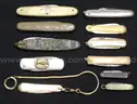 24 Assorted Brand Pocket Knives &#x26; 1 Straight Edge Razor