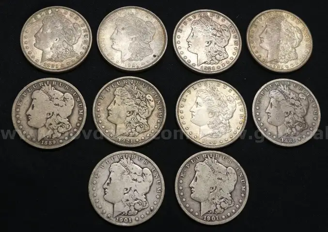 10 Silver U.S. Morgan Dollar Coins