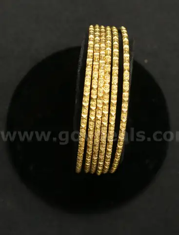 6- 21K Yellow Gold Bangle Bracelets, 46.2 Grams