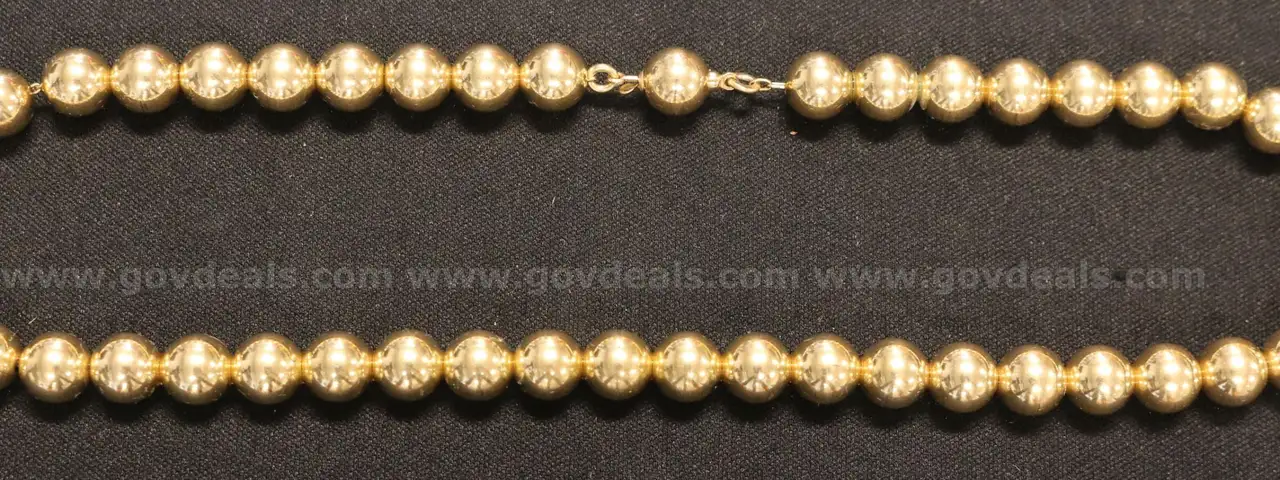 14K Yellow Gold Beaded Necklace, 33.4 Grams
