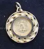 1945 Mexico Dos Peso Coin In 14K Yellow Gold Bezel, 5.0 Grams