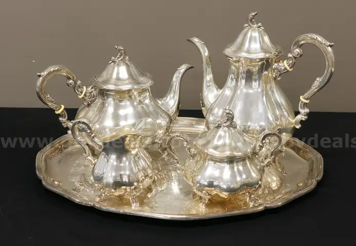 Vintage Silver Coffee/ Tea Set With Tray, 2716.8 TGW