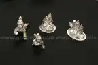 21 Assorted Sterling Silver Hindu Idols &#x26; 9 Silver Pedestals, 992.3 Grams Total