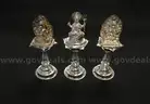 21 Assorted Sterling Silver Hindu Idols &#x26; 9 Silver Pedestals, 992.3 Grams Total