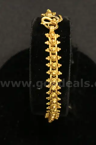 24K Yellow Gold Articulated Design Bracelet, 18.2 Grams