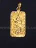 23K Yellow Gold Rectangle Shaped Dragon Design Pendant, 5.7 Grams