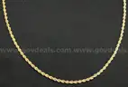 18K Yellow Gold Rope Design Necklace, 47.4 Grams