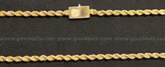 18K Yellow Gold Rope Design Necklace, 47.4 Grams