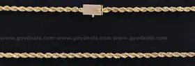 18K Yellow Gold Rope Design Necklace, 47.4 Grams