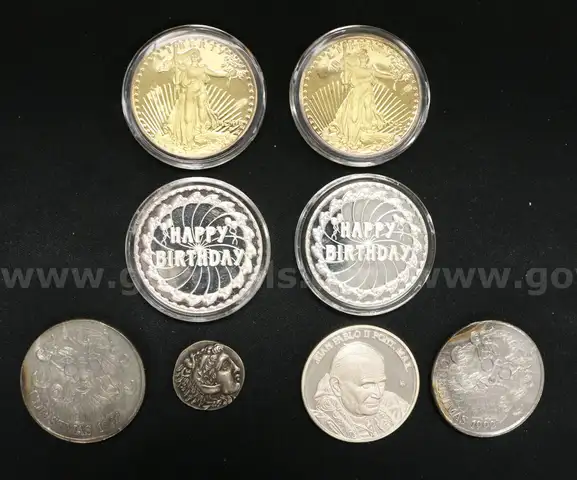 8 Assorted Silver Rounds, 226.2 Grams