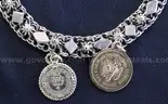 Gold 1918 Dos Y Medio Peso/1865 Emperio Coins On 10K Y/G Bracelet, 22.0 Grams