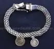 Gold 1918 Dos Y Medio Peso/1865 Emperio Coins On 10K Y/G Bracelet, 22.0 Grams
