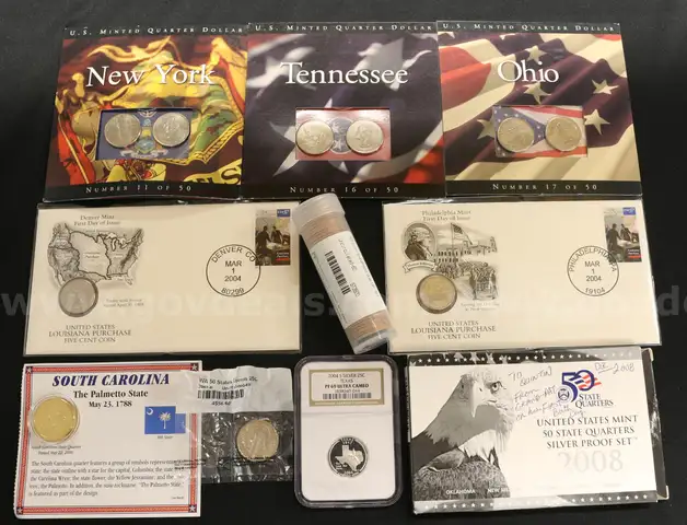 312 Assorted Washington, State, Colorized &#x26; Graded Quarters