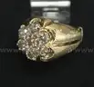 10K Yellow Gold Dome Design Ring With Diamonds, 9.4 Grams