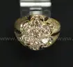 10K Yellow Gold Dome Design Ring With Diamonds, 9.4 Grams