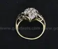 14K Yellow Gold Cluster Ring With Diamonds, 2.2 Grams