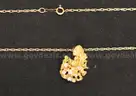 14K Yellow Gold Rope Design Necklace With Diamond Nugget Pendant, 5.8 Grams