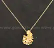 14K Yellow Gold Rope Design Necklace With Diamond Nugget Pendant, 5.8 Grams