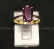 18K Yellow Gold Ring With Purple Stone, 2.4 Grams