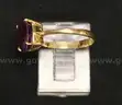 18K Yellow Gold Ring With Purple Stone, 2.4 Grams