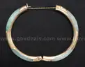 2- Green Stone Bracelets With 14K Yellow Gold Accents