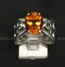 Retired James Avery Sterling Silver Adorned Floral Citrine Ring, 7.0 Grams