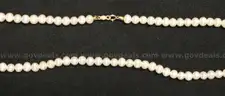 Pearl Necklace &#x26; Bracelet With 14K Yellow Gold Clasps