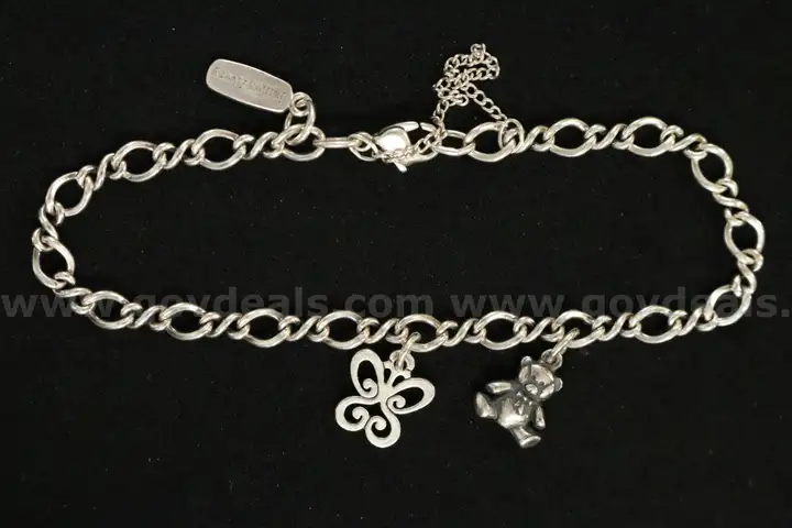 James Avery Sterling Silver Medium Twist Charm Bracelet and 2 Charms, 12.0 Grams