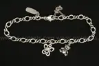 James Avery Sterling Silver Medium Twist Charm Bracelet and 2 Charms, 12.0 Grams