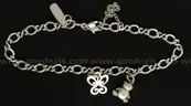 James Avery Sterling Silver Medium Twist Charm Bracelet and 2 Charms, 12.0 Grams
