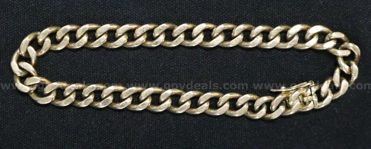 14k Rose Gold Curb Link Bracelet, 24.6 Grams