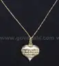 14K Yellow Gold Rope Chain with Religious Heart Pendant, 1.5 Grams