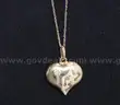 14K Yellow Gold Rope Chain with Religious Heart Pendant, 1.5 Grams
