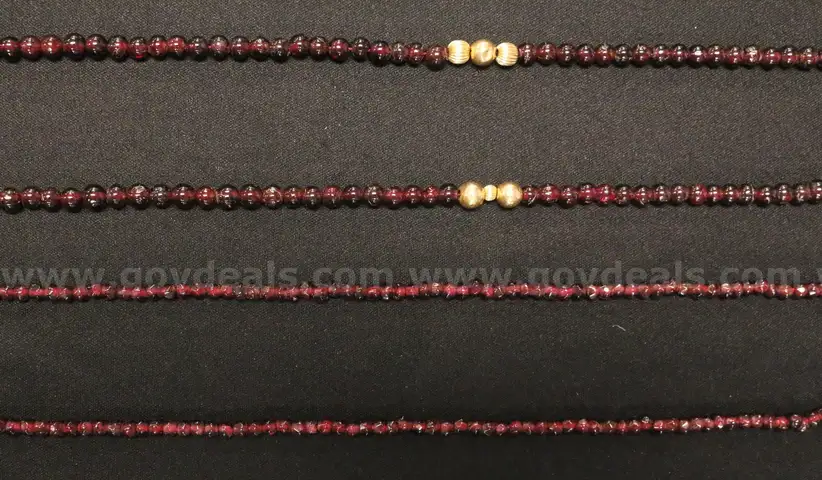 2 Strands of Polished Maroon Stones