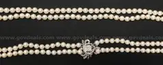 Double Strand Of Pearls With 14K W/G  Diamond &#x26; Peridot Clasp