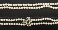 Double Strand Of Pearls With 14K W/G  Diamond &#x26; Peridot Clasp