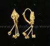 22K Yellow Gold Dangle Earrings With White Stones, 5.3 Grams