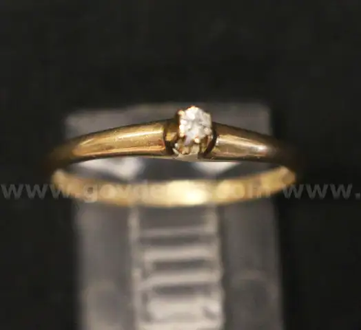 14K Yellow Gold Diamond Solitaire Ring, 1.6 Grams
