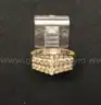 10K Yellow Gold Pyramid Design Ring With Diamonds, 3.2 Grams