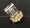 10K Yellow Gold Pyramid Design Ring With Diamonds, 3.2 Grams