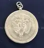 1947 Gold Mexico 50 Peso Coin With 14K Y/G Bezel, 44.5 Grams