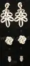 14K Yellow Gold Earrings with Black and Green Stones and Diamonds, 14.9 Grams