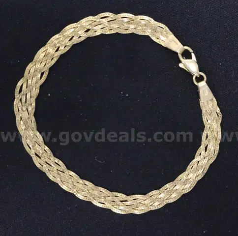 14K Yellow Gold Braid Design Bracelet, 4.3 Grams