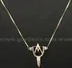 14K Yellow Gold Necklace With Sterling Silver Spur Design Pendant, 6.2 Grams