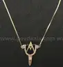 14K Yellow Gold Necklace With Sterling Silver Spur Design Pendant, 6.2 Grams