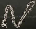 James Avery Sterling Silver Infant Necklace with Retired Reindeer Pendant, 4.8 G