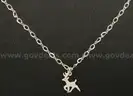 James Avery Sterling Silver Infant Necklace with Retired Reindeer Pendant, 4.8 G